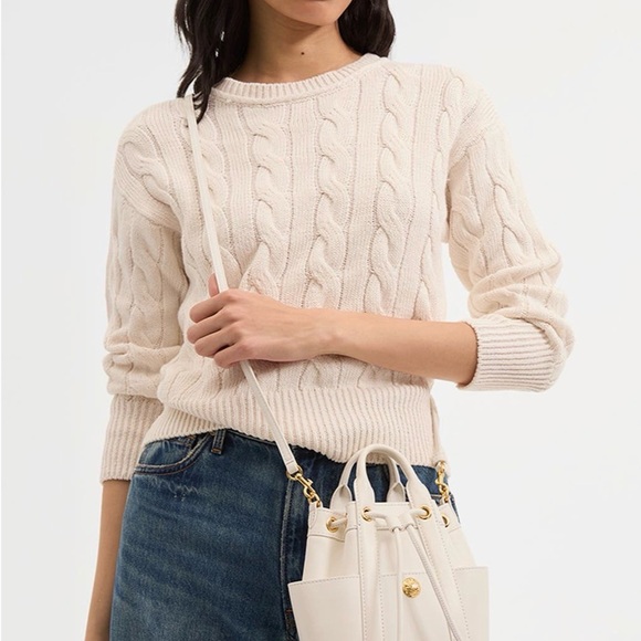 Veronica Beard Mini Goody Leather Bucket Bag in White NWT - Picture 2 of 8